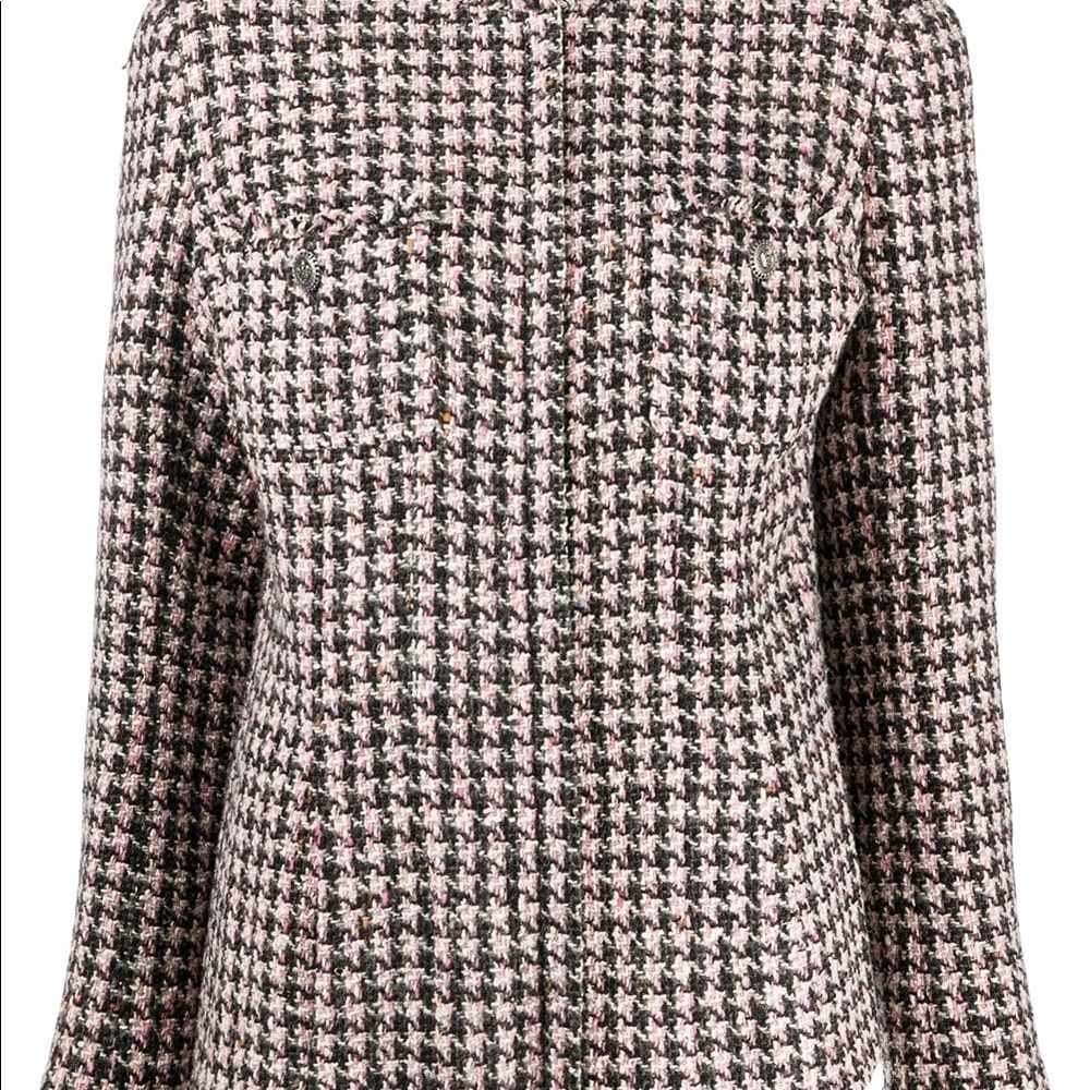 2008 single-breasted tweed houndstooth jacket